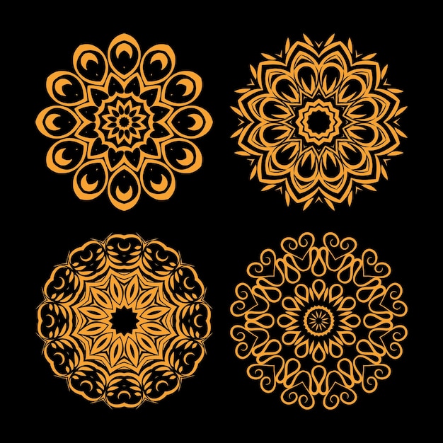 Diseño dorado de mandala