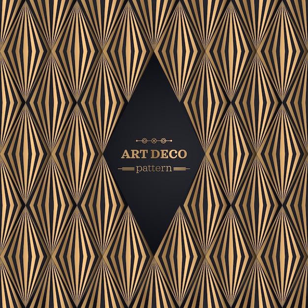 Diseño dorado de patrón art deco