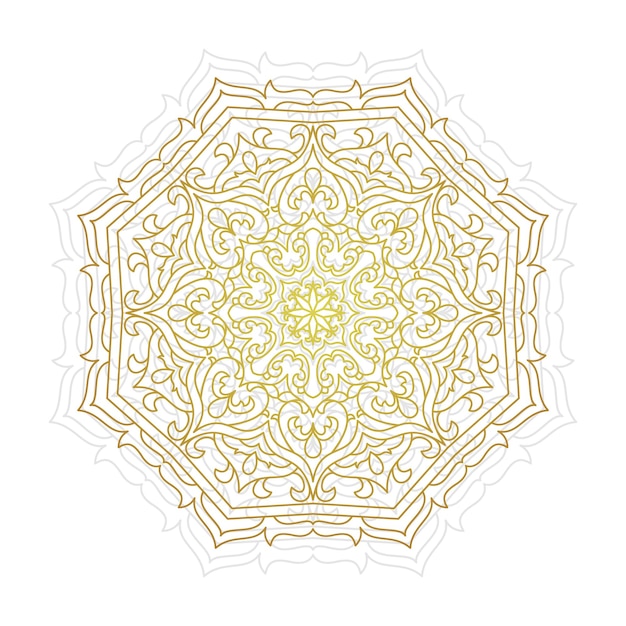 un diseño dorado que dice mandalas en la parte inferior