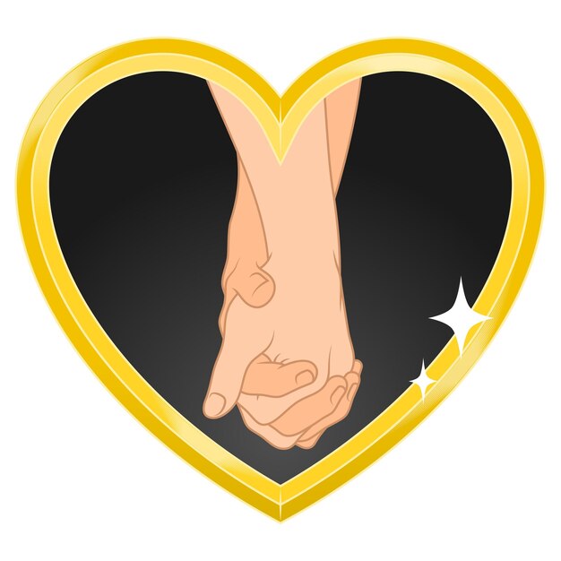 Diseño de dos brazos dentro de un corazón