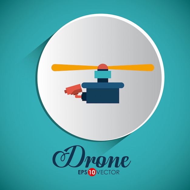 Diseño de drone sobre fondo blanco