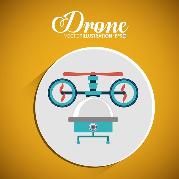 Diseño de drone sobre fondo blanco