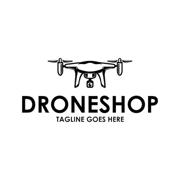 Diseño de drones relacionado con el logotipo de la empresa de servicios de drones