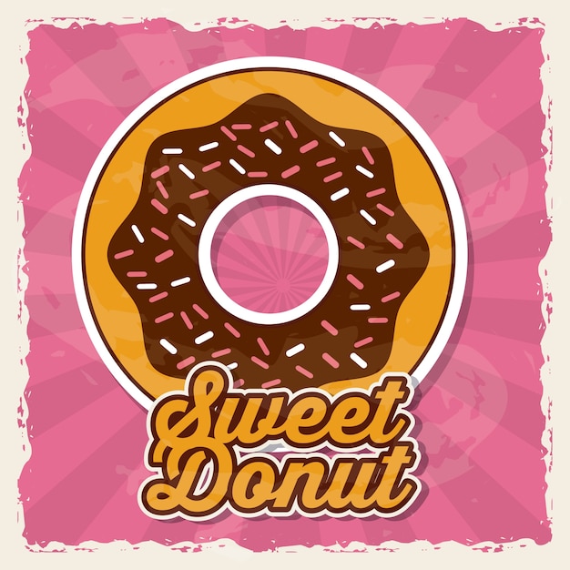 Vector diseño dulce donut