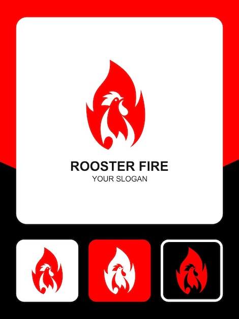 diseño e iconos del logotipo de fuego de gallo