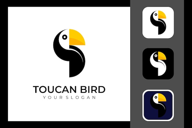 Diseño e iconos del logotipo del pájaro tucán