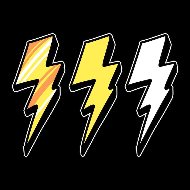Diseño e ilustración del conjunto de truenos eléctricos