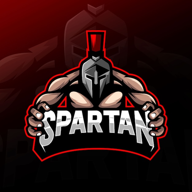 Diseño de e-sport de logotipo de mascota espartano