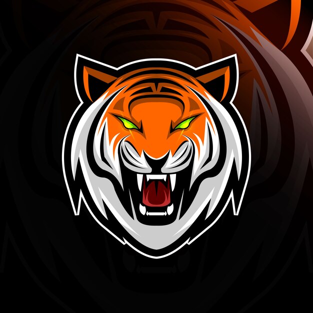 Diseño de e-sport del logotipo de la mascota del tigre principal
