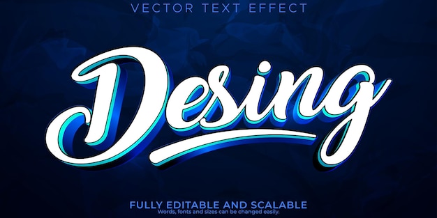 Vector diseño editable de efecto de texto creativo y estilo de texto de letras