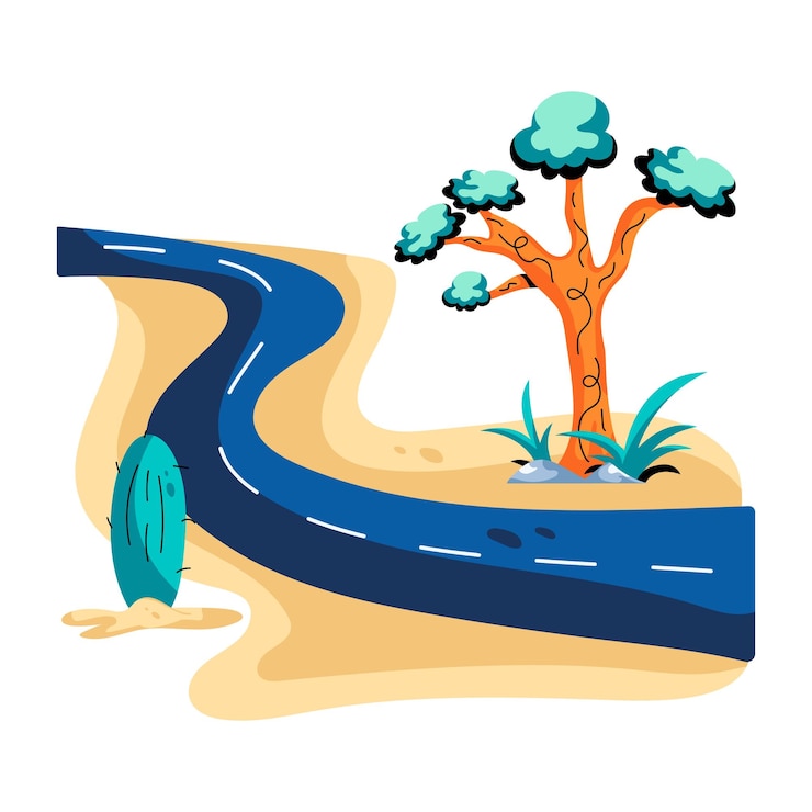 Vector diseño editable del icono plano del árbol de josué