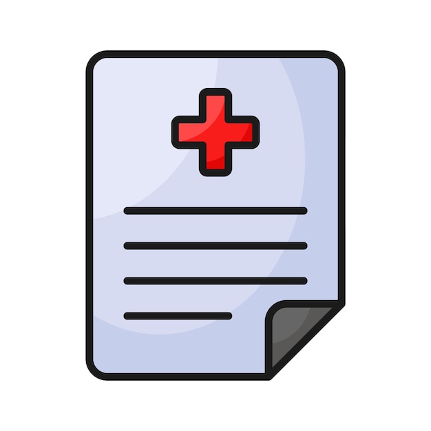 Diseño editable del icono vectorial de atención médica con receta médica