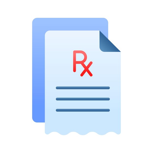 Diseño editable del icono vectorial de atención médica con receta médica