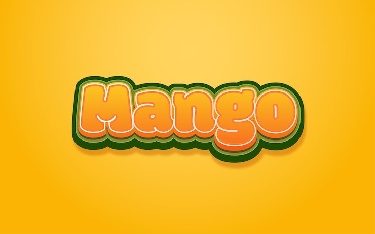 Vector diseño de efecto de estilo de texto editable 3d de mango