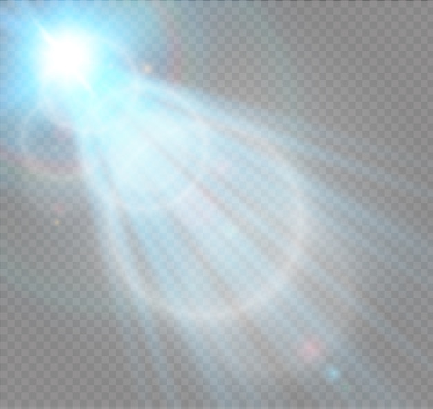 Diseño de efecto de luz especial transparente llamarada solar frontal dorado lente abstracta