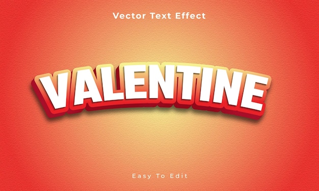 Diseño de efecto de texto 3d editable de San Valentín Vector Premium