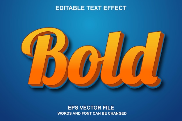 Diseño de efecto de texto 3D en negrita editable