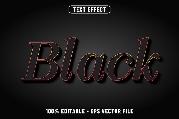 Diseño de efecto de texto 3d negro