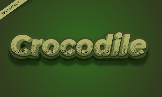 Diseño de efecto de texto de color cocodrilo