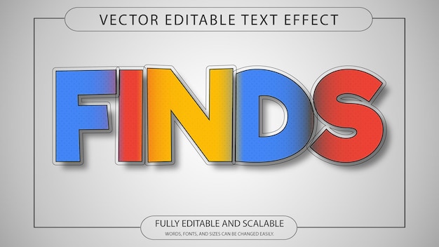 diseño de efecto de texto colorido editable de vector