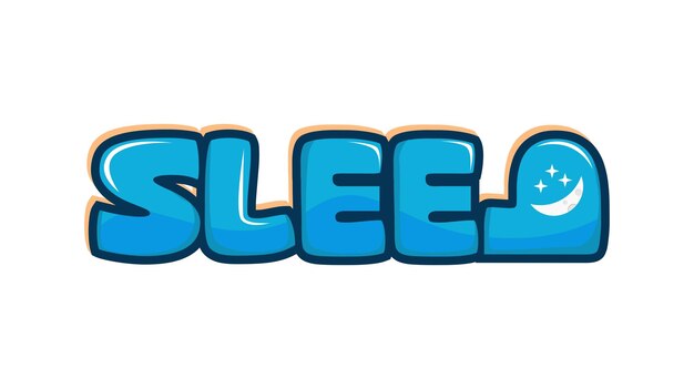 Vector diseño de efecto de texto para dormir