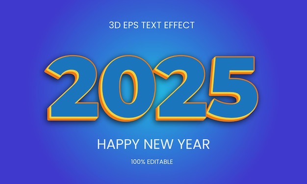 Diseño de efecto de texto editable 3d 2025 Vector Premium