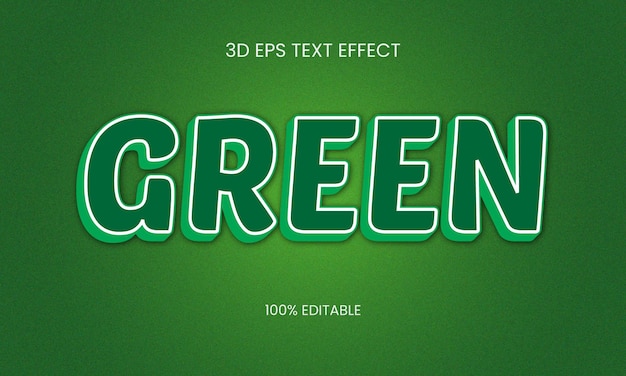 diseño de efecto de texto editable 3d verde