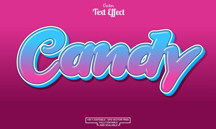 Vector diseño de efecto de texto editable de dibujos animados modernos de caramelo