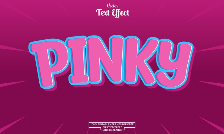 Vector diseño de efecto de texto editable de dibujos animados modernos meñique