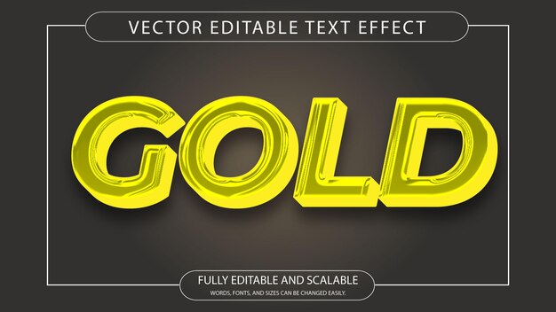 diseño de efecto de texto editable con estilo dorado 3d