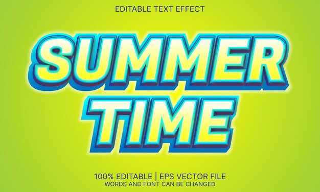 Diseño de efecto de texto editable de horario de verano