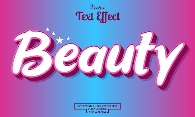 diseño de efecto de texto editable moderno de belleza