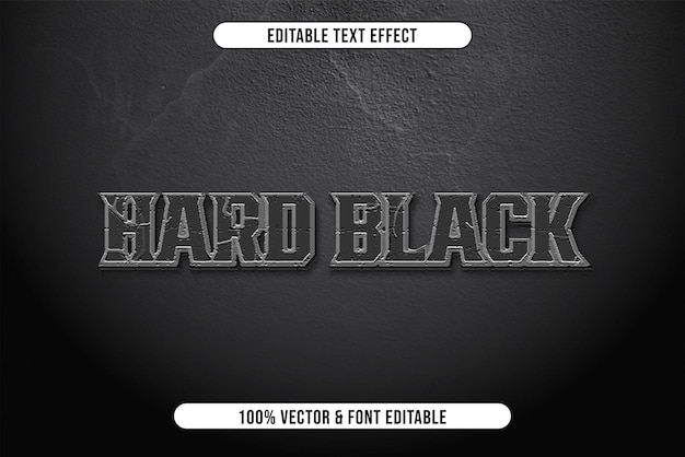 Vector diseño de efecto de texto editable de rock negro duro