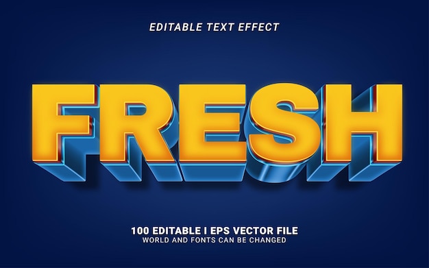 Diseño de efecto de texto de estilo 3d fresco