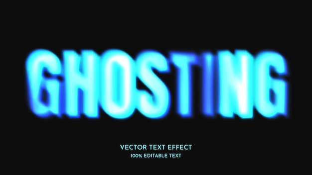 Diseño de efecto de texto fantasma de fuga de luz