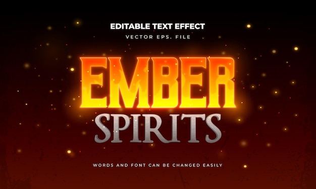 Vector diseño de efecto de texto de fuego editable