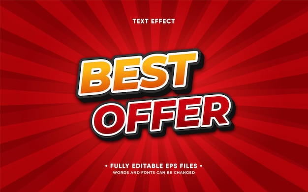 Diseño de efecto de texto de mejor oferta.