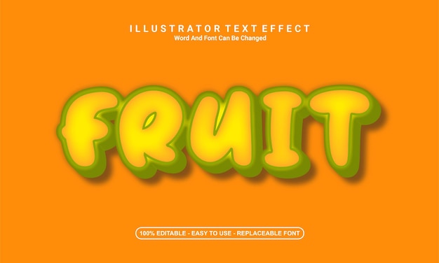 Diseño de efecto de texto moderno, fruta.