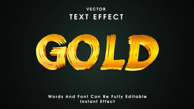 Diseño de efecto de texto vectorial 3D dorado Alta calidad Totalmente editable