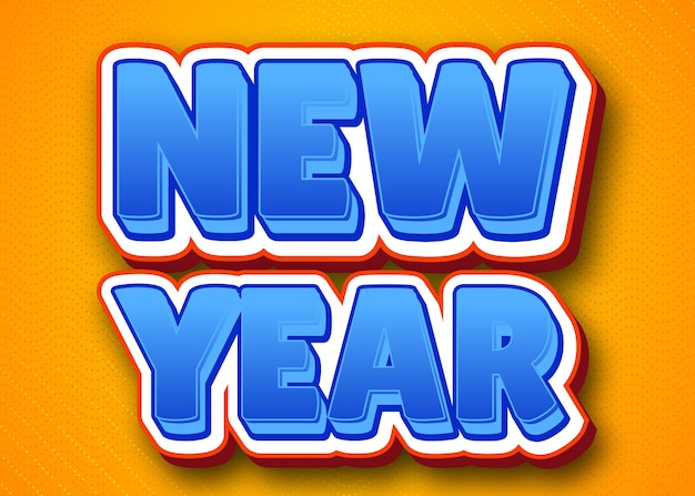 Diseño de efecto de texto vectorial feliz año nuevo