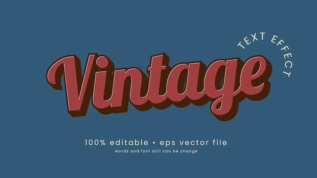 Diseño de efecto de texto vintage