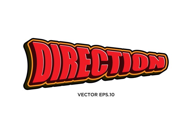 Diseño de efectos de texto 3D con la dirección de la palabra