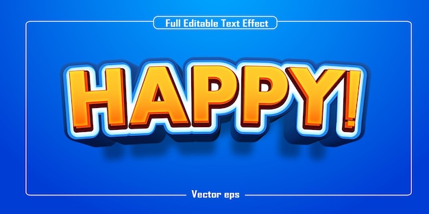 Vector diseño de efectos de texto 3d gratuito happysuper
