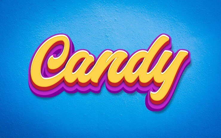 Vector diseño de efectos de texto completamente editables de candy