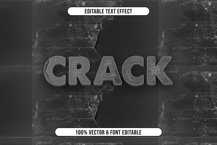 Vector diseño de efectos de texto concretos para construcción y objetos duros que se pueden editar.