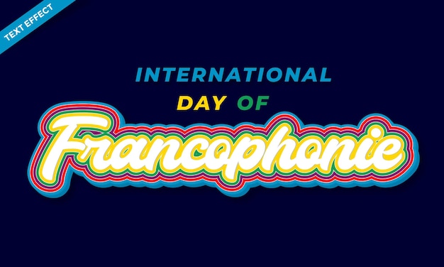 diseño de efectos de texto del día internacional de la francofonía