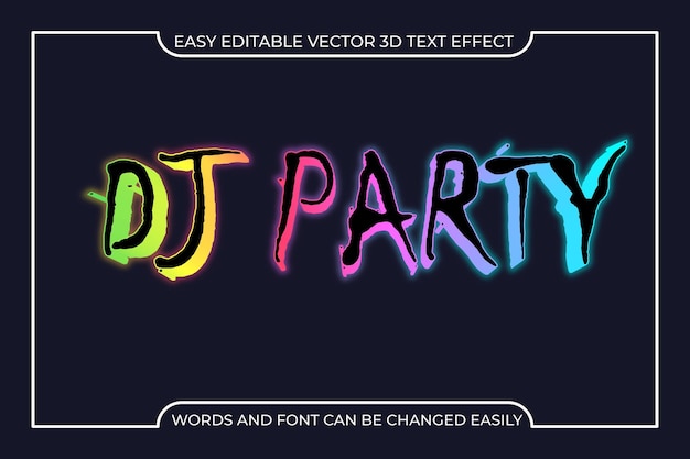 Diseño de efectos de texto editable para DJ Party