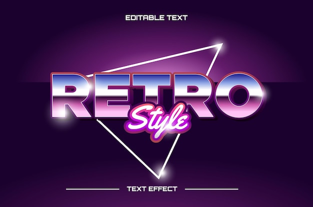 Vector diseño de efectos de texto editables de estilo retro