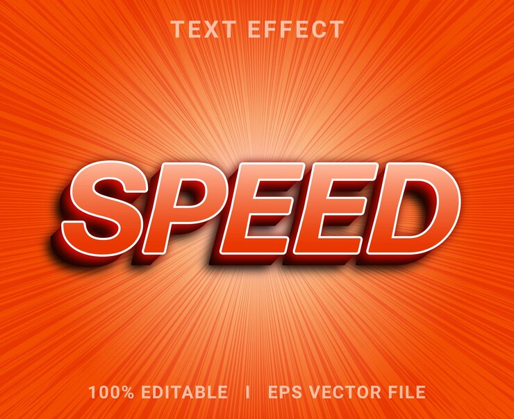 Vector diseño de efectos de texto editables de estilo speed red 3d