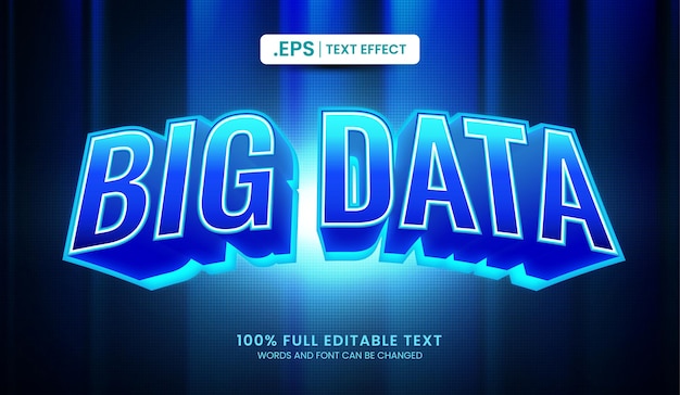 Diseño de efectos de texto editables de ilustraciones vectoriales de texto de grandes datos